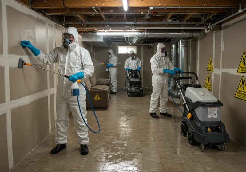 Basement Moisture Removal and Structural Drying process in Pittsylvania County, VA